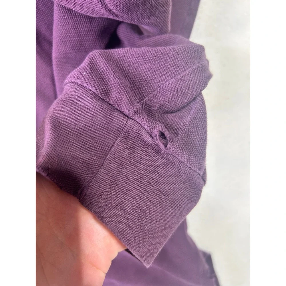 Polo Ralph Lauren Mens XL Long Sleeve Polo Shirt Purple‎ Cotton Pique Pony Logo